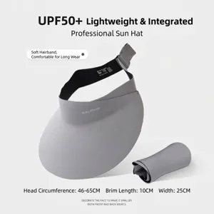 Detailansicht grauer faltbarer Sonnenvisier mit 10cm Krempe und UPF 50+ Schutz