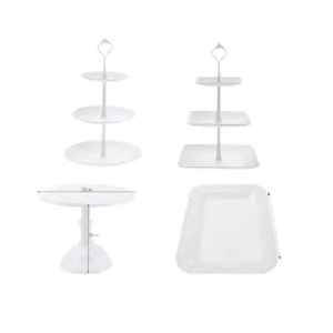 Support de gâteau en plastique à 3 niveaux style européen plateau de présentation.