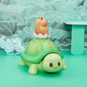 Green turtle and capybara desktop storage ornament figurine for bedroom decoration