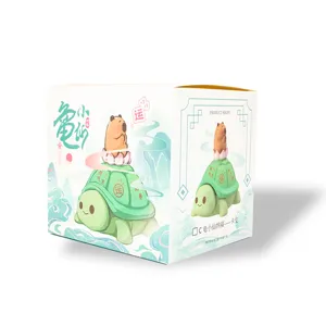 Detailed view of the illustrated gift box for the Immortal Turtle fortune figurine