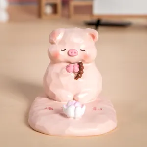 Mignon support de téléphone cochon rose avec fleur de lotus pour bureau décor