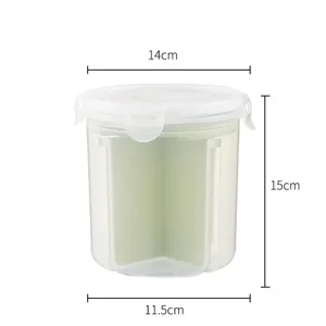 Tarro de almacenamiento sellado transparente de plastico para granos de cocina y contenedor.