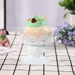 European style white iron cupcake stand detail view, perfect for wedding dessert table display.