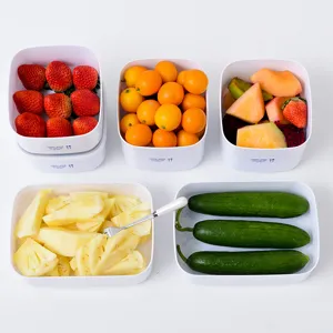 Contenitore per alimenti rettangolare in plastica per frigorifero frutta con coperchio