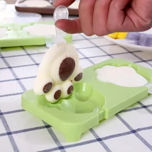 Lindo molde de helado de silicona con pata de gato fabricante de paletas caseras