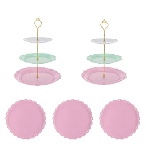 Présentoir à gâteaux européen à 3 niveaux plateau de fruits de mariage décoration set