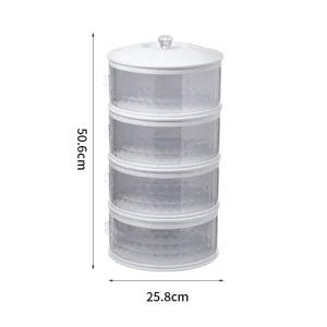 Cubierta de alimentos transparente apilable de 4 capas caja de almacenamiento aislada