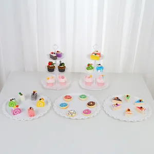 Ensemble de présentoir à gâteau miniature, style européen plateau à étages pour décors