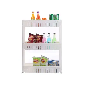 Carrello Portaoggetti Sottile in Plastica Organizer Utensile Mobile Scaffale Rotante Per Cucina Bagno Organizzazione Domestica
