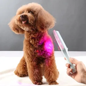 Multifunctional LED Light Pet Massage Brush Grooming Comb Plastic Pet Hair Cleaning Tool For Dogs And Cats