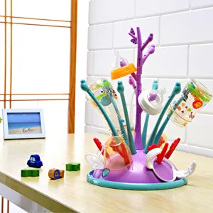 Escurridor de Biberones Multifuncional en Forma de Árbol de Plástico PP ABS Soporte de Drenaje Cocina Accesorios de Alimentación para Bebés