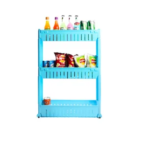 Carrello Portaoggetti a 3 Ripiani in Plastica Scaffale Stretto per Cucina e Bagno