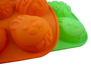 Molde de silicona para pastel de 6 cavidades huevo y conejo de Pascua repostería DIY.