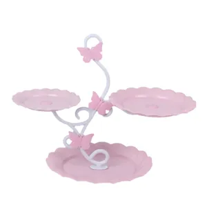 3 tier dessert display stand pink butterfly cake stand afternoon tea sweet tables
