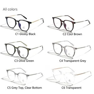 Stylish square TR90 eyeglasses frame in six multiple color options