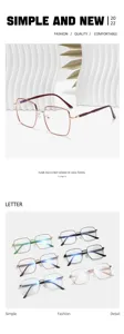 Collection of stylish metal square frame glasses in various colors for men and women