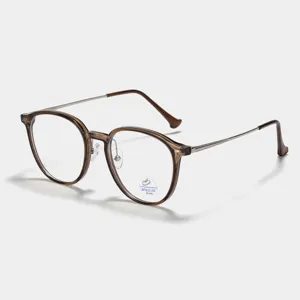 Vintage Rundrahmen Brille Herren Damen Retro Metall Kunststoff Gestell Anti Blaulicht Brille Ohne Sehstärke Klare Gläser Brille