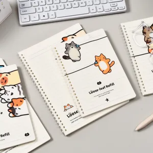A5 B5 Spiral Notebook Cute Cartoon Cat Cover Lined Journal Diary PP Cover Student Office Stationery Writing Book