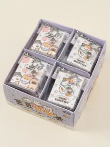 Cute mini pendant notebook keychain set, portable diary memo pad with lovely cat cover design.