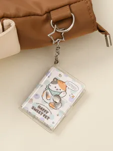 Mini cute cat notepad keychain portable diary memo book schoolbag pendant charm cute stationery