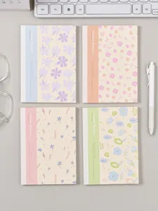 A6 bloem gelijnd notitieboek set met originele illustrator ontwerpen en stijl.