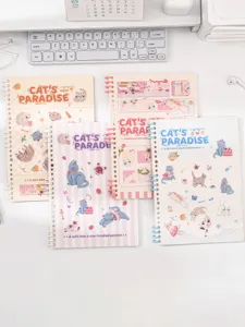 Süßes B5 Spiralnotizbuch mit süßem Katzen-Design liniertem Papier Schulbedarf Artikel