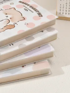 Schattig planner notitieboek in Koreaanse stijl met transparante PVC kaft en kleurrijke stippen.
