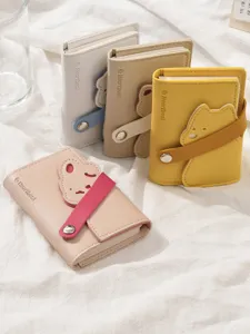 Mini PU lederen notitieboekje reisdagboek met schattige dieren gesp riem set van vier