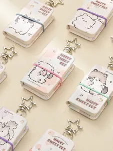 Mini carnet de notes mignon avec porte-clés étoile et élastique, bloc-notes portable.