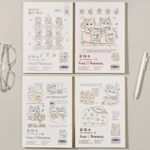 Taccuino Bozza Carino Cat Sonata Studente Stile Kawaii Copertina Flagile Rilegatura Perfetta Blocco Note Cancelleria