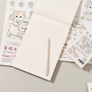 Quaderno per schizzi B5 gatto carino blocco note con rilegatura adesiva e pagine bianche studenti.