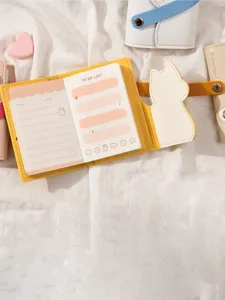 Schattig geel kat leer reisnotitieboekje mini planner schattige briefpapier dagboek.