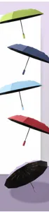 Compact automatic folding sun umbrella with UV protection and durable double keel ribs.