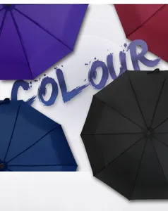Classic three-fold umbrella available in multiple colors for daily sun and rain protection.