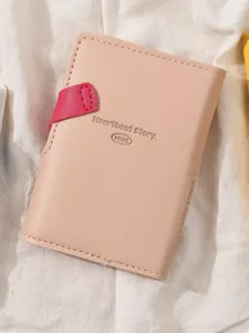 Leuk klein PU lederen notitieboek dagboek planner met drukknoopsluiting en gepersonaliseerde tekst.