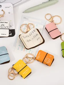 Mini PU leather book keychain cute cartoon pendant backpack charm stylish accessories for keys.