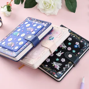 Grazioso taccuino con copertina in silicone e chiusura magnetica agenda floreale diario