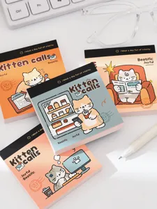 Vue détaillée des blocs-notes Kitten Calls avec illustrations de chats et texte.