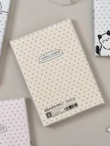 Joli carnet à pois avec couverture PVC transparente, journal intime portable pour bureau.