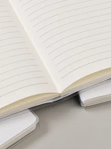 Detail Carnet De Notes Ligné A5 Journal Ouvert Avec Couverture En Plastique Et Pages Crème