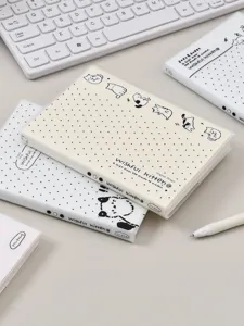 Carnet de notes design chat mignon avec couverture PVC transparente agenda à pois esthétique