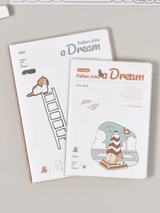 Cahier ligné B5 avec couverture transparente, style ins minimaliste pour étudiants.
