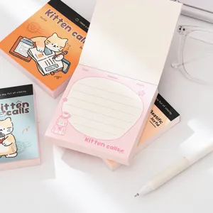Bloc-notes détachable mignon série Kitten Calls avec illustrations de chat