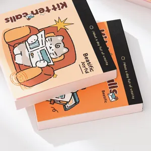 Lot de deux blocs-notes mignons avec illustrations de chatons et slogans en anglais