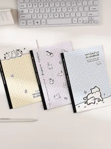 Carino set di quaderni A5 a tema gatto estetico con illustrazioni di adorabili gattini.