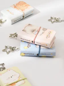 Mini portable mini notebook diary cute animal plush cover with star keychain pendant detail view