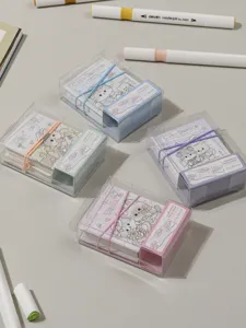 Mini quaderno da colorare pieghevole con scatola trasparente, simpatiche illustrazioni di gatti.