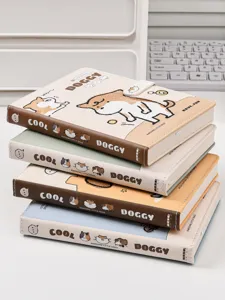 Schattig cartoon hond PU leer magnetische gesp notebook dagboek kantoorartikelen detail
