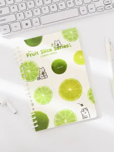 A5 cute lemon spiral notebook with loose leaf design, perfect for students daily notes.