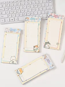 Cute cartoon cat sticky notes memo pad 80 sheets tearable stationery student office supplies